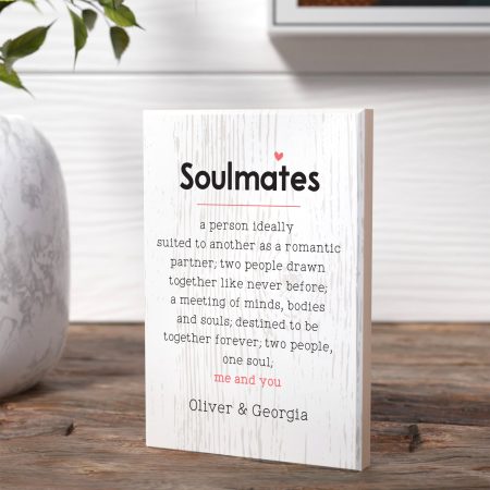 Custom Printed Valentines Day Maple Block - Unique Soulmates Definition Gift