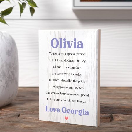 'You're Such A Special Person' - Best Friend Poem Personalised Maple Block Gift