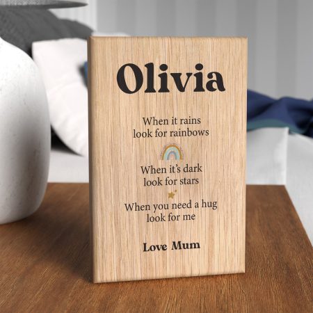 Personalised 'When You Need A Hug' Poem Gift - Rainbow and Stars Heartfelt Design