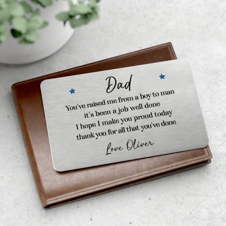 Father of the Groom Printed Metal Wallet Card - Thoughtful Personalised Wedding Present for Dad