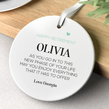 Personalised Ceramic Circle Decoration: A Heartfelt Retirement Gift Idea