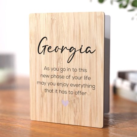 Personalised Printed Wooden Greetings Card - Unique Retirement Keepsake