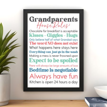 Personalised Grandparents House Rules Print Gift