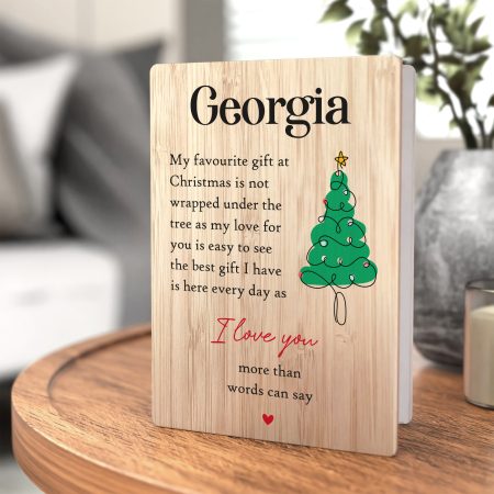 Unique Personalised Christmas Card for Girlfriend or Boyfriend - Personalised Heartfelt Poem Wooden Christmas Card