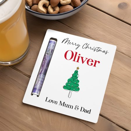 Personalised Merry Christmas Money Holder Gift - Unique Printed Xmas Gift