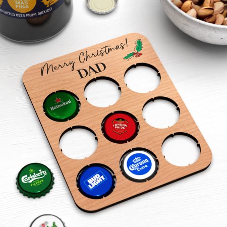 'Merry Christmas' Bottle Cap Coaster - Unique Christmas Gift Perfect for Dads at Xmas