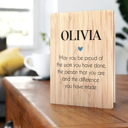 Retirement Congratulations Affirmation Gift - Personalised Printed Wooden Card