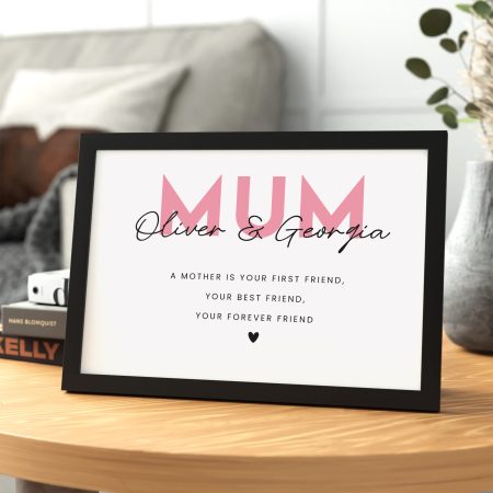 Christmas Gift for Mum - Personalised Print and Frame Unique Gift - Loving Heartfelt Poem From the Kids