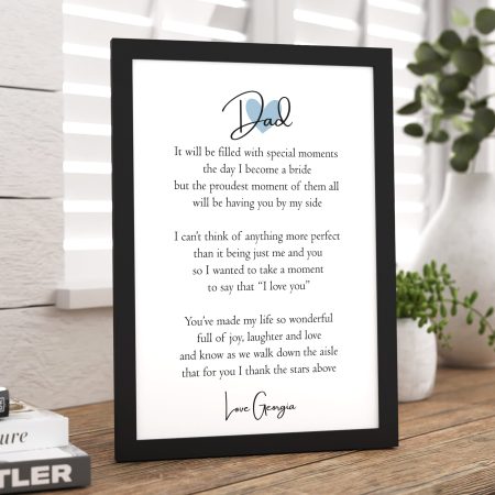 Personalised Framed Wedding Print - Sentimental Gift for Father of the Bride