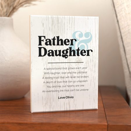 Printed Maple Block for Father's Day - Personalised Daddy & Daughter Gift