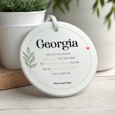 Personalised Mum and Dad To Daughter Wedding Day Printed Ceramic Gift