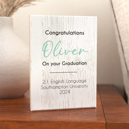 Printed Personalised Maple Block - Graduation Congratulations Keepsake