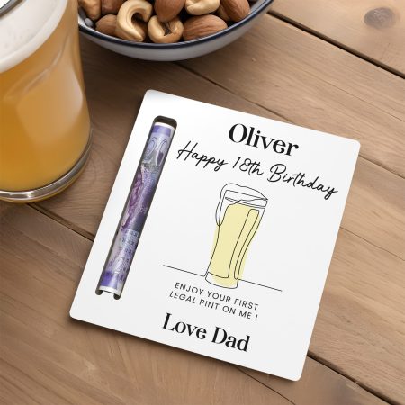 18th Birthday Personalised Acrylic Money Holder - A Funny and Unique Design Perfect For a Special Birthday