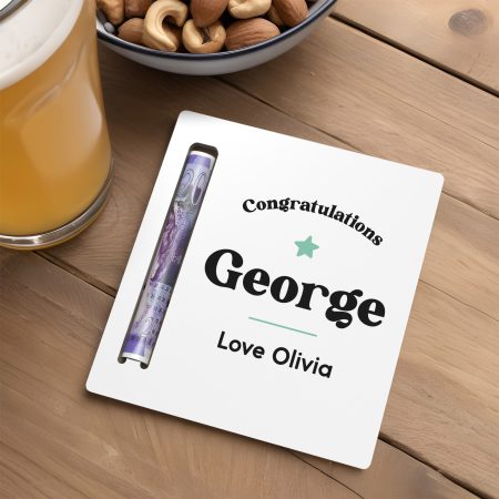 Personalised Congratulations Acrylic Money Holder Gift