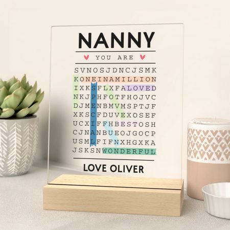 Nanny You Are One in a Million Printed Sign - Personalised Wooden Stand and Acrylic Sign Gift