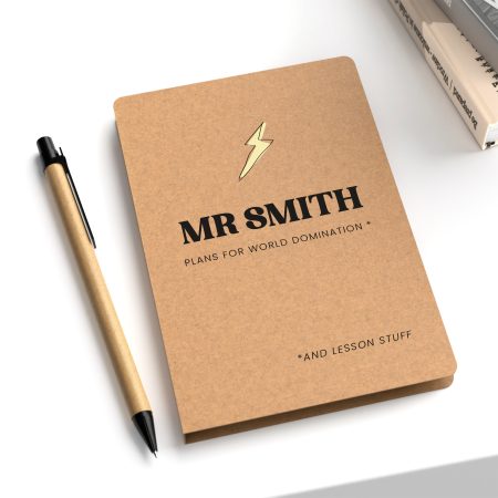 Personalised Funny 'Plans for World Domination' Teacher Eco Notepad Gift