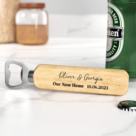 Personalised Our New Home Wooden Bottle Opener - The Ideal Printed Bottle Opener to Celebrate a New Home