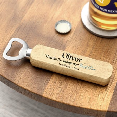 Personalised Wedding Best Man Bottle Opener - Custom Name and Message