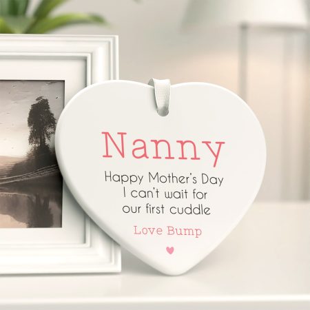 Heartwarming Personalised Printed Ceramic Heart for Mother's Day - Perfect for Nanny