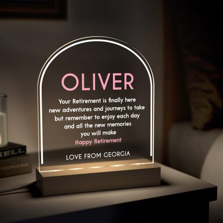 Personalised LED Light – Printed Design for a Special Retirement Gift
