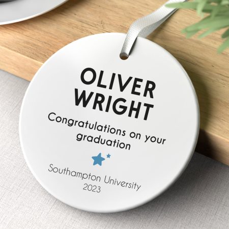 University 'Congratulations on Your Graduation' Gift - Personalised Printed Ceramic Decoration