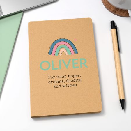 Thoughtful Personalised Eco-Friendly Notepad Gift Set - Printed Rainbow Design