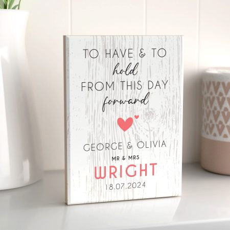 'To Have and To Hold' Personalised Maple Block Keepsake - Wooden Printed Gift