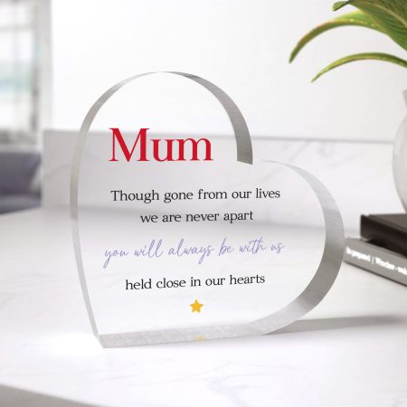 'You'll Always Be With Us' Personalised Christmas Remembrance Clear Heart Acrylic Ornament