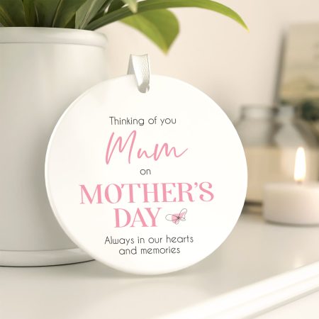 Mother's Day Personalised Ceramic Ornament - Beautiful Printed Memorial Design for Mum