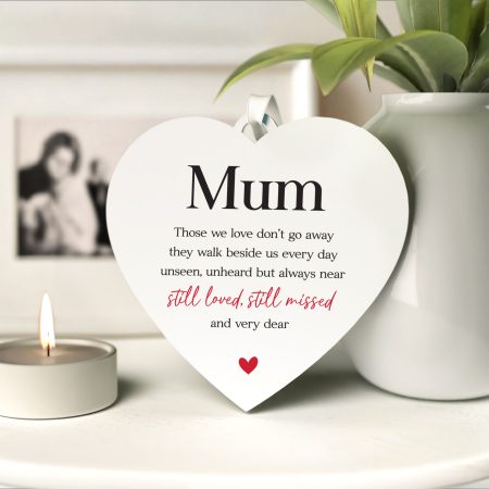 Personalised 'Those We Love Don't Go Away' Christmas Memorial White Heart Decoration