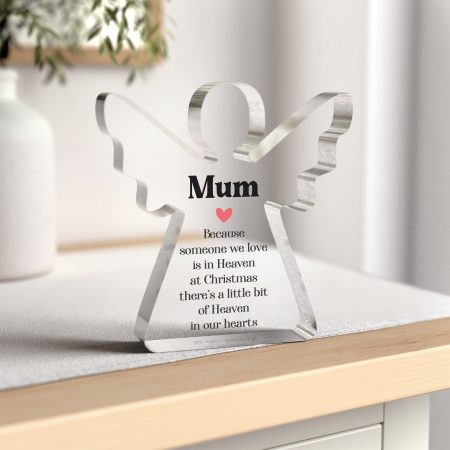 Memorial Clear Acrylic Angel Keepsake - Personalised Printed Remembrance Gift