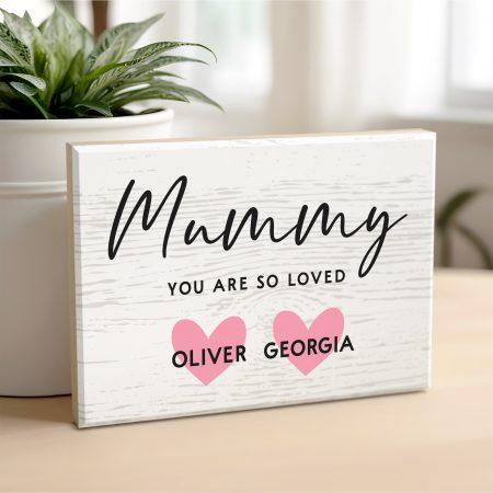 Personalised Mother's Day Maple Block Gift - You Are So Loved Design