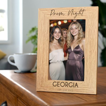 Prom Night Keepsake - Personalised Engraved Wooden Photo Frame Gift to Remember Those Special Memories