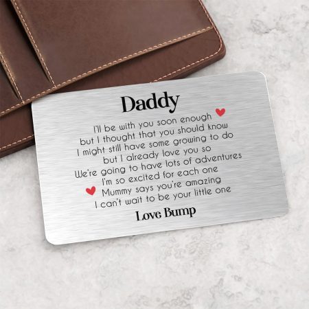 Printed Fathers Day Wallet Card - Heartfelt Message from Your Bump