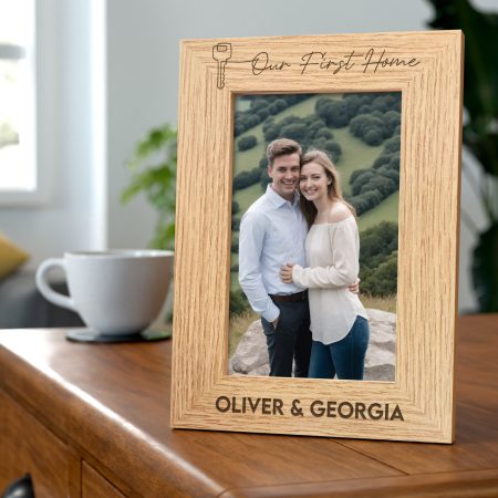 Personalised Our First Home Photo Engraved Wooden Photo Frame - Stunning Gift to Celebrate a New Home