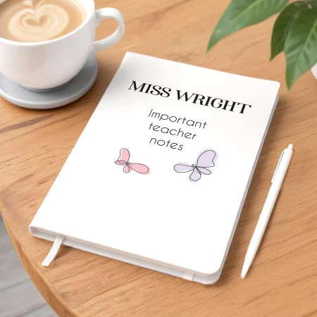 'Important Teacher Notes' Personalised White Notepad Gift - Printed Notepad and Pen for Teachers