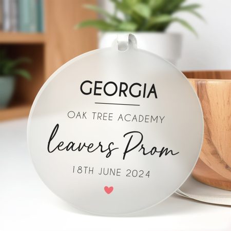 Celebratory Personalised Frosted Circle - Ideal Congratulations Gift for School Leavers Prom