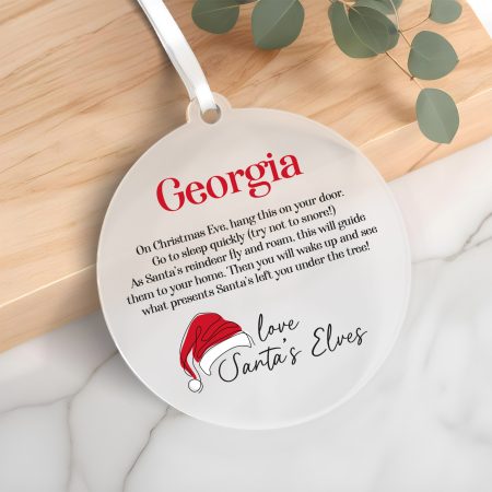 Christmas Eve Poem Decoration - Personalised Frosted Acrylic Hanging Ornament