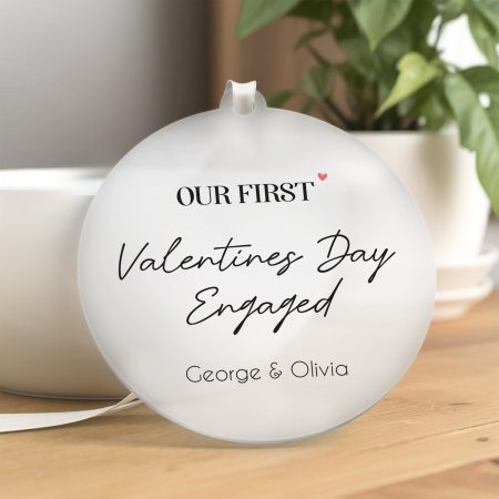 Personalised Frosted Acrylic Circle for Valentines Day - Romantic Couples Gift