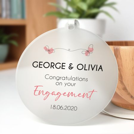 Personalised Engagement Congratulations Frosted Acrylic Plaque Keepsake