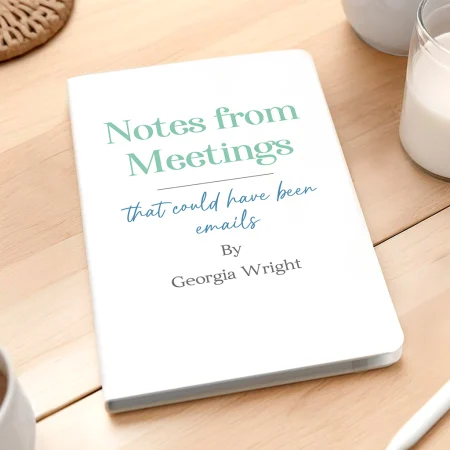Funny Work Colleague Notebook Gift for Her - Personalised Printed White Notebook and Pen Gift