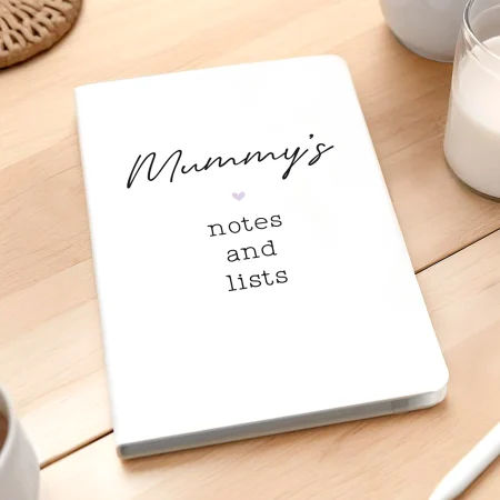 'Mummy's Notes and Lists' - Personalised White Notebook and Pen Gift for Mothers Day