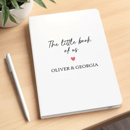 'The Little Book of Us' - Personalised Anniversary White Notebook Gift For Couples