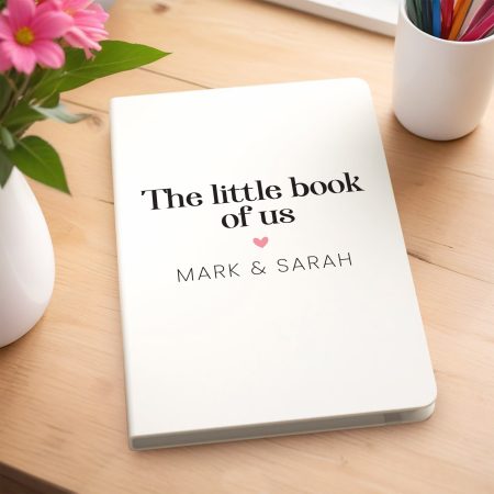 'Little Book of Us' Thoughtful Valentines Gift - Personalised White Notebook and Pen Set for Couples