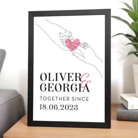Couples Valentines Personalised Print - Heartfelt Print and Frame Gift for Girlfriend Boyfriend